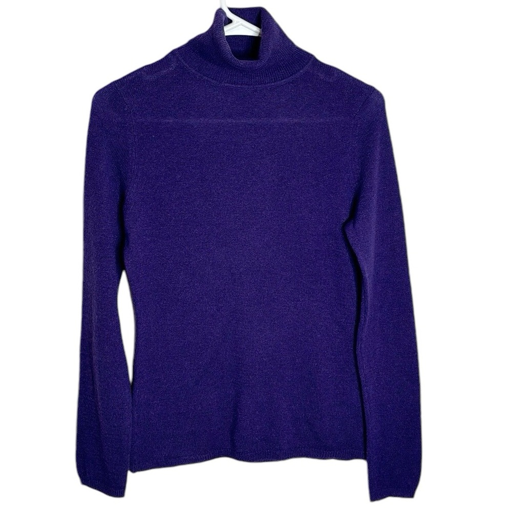 Indulge Cashmere Blackberry Turtleneck Classic Fit Sweater Size XS